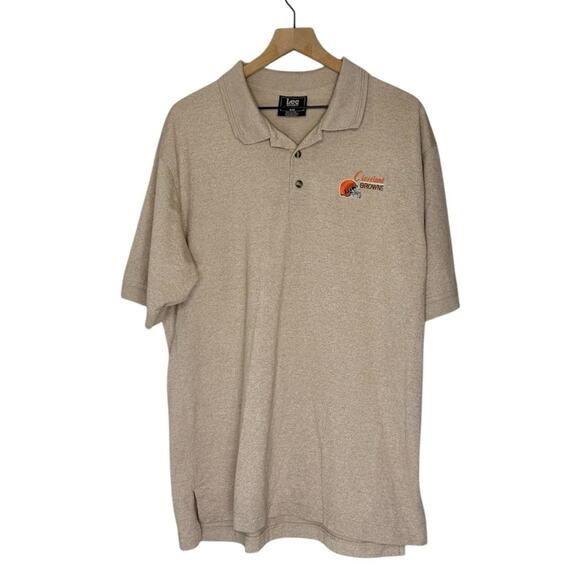 Vintage Cleveland Browns Football Tan Polo Collared Shirts men’s size XL - Picture 1 of 6